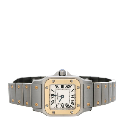 Cartier Stainless Steel 18K Yellow Gold 24mm Santos De Cartier Galbee Quartz Watch 2 of 5