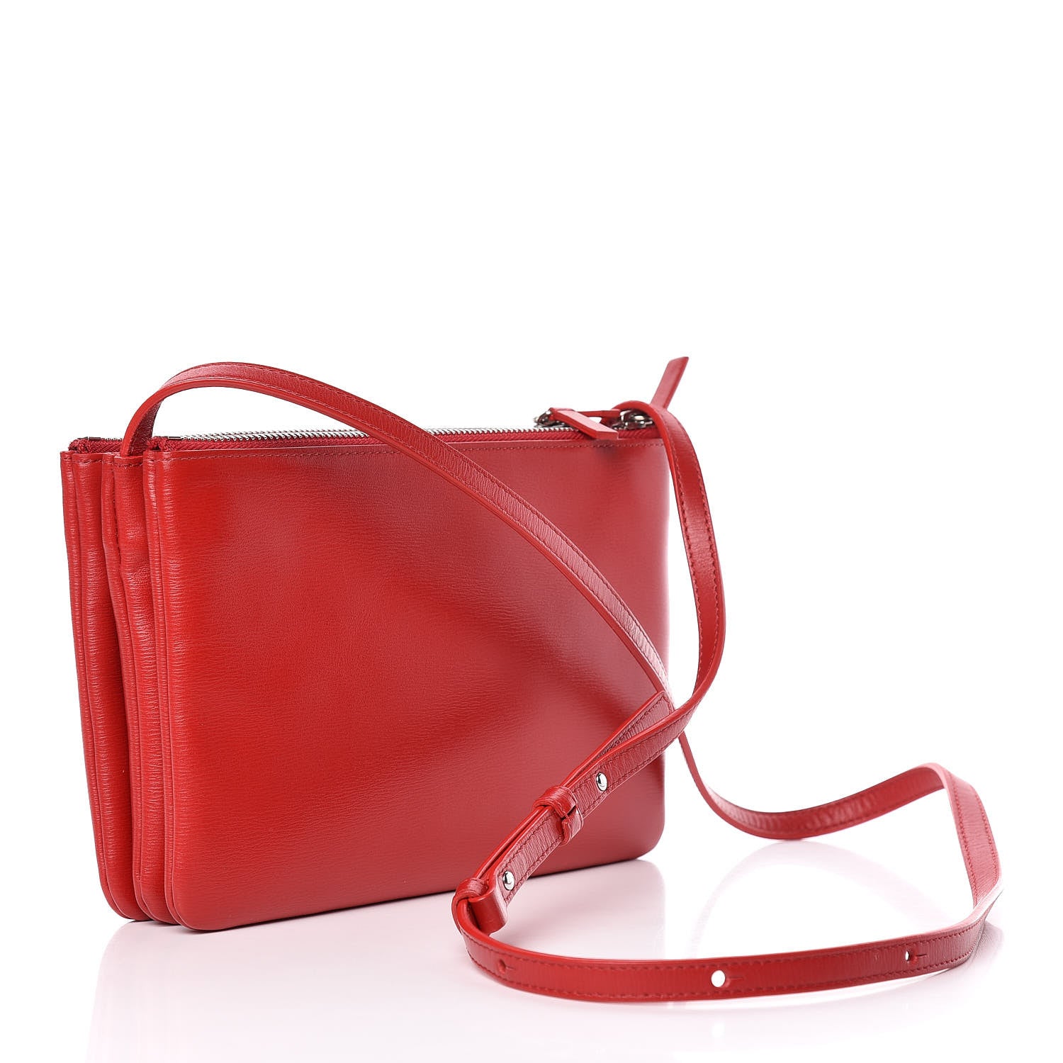 Celine Liege Calfskin Small Trio Crossbody Bag Pop Red 3 of 12