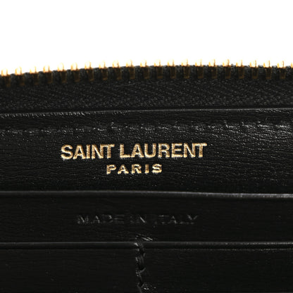 Saint Laurent Calfskin Zip Around Wallet Black 6 of 11