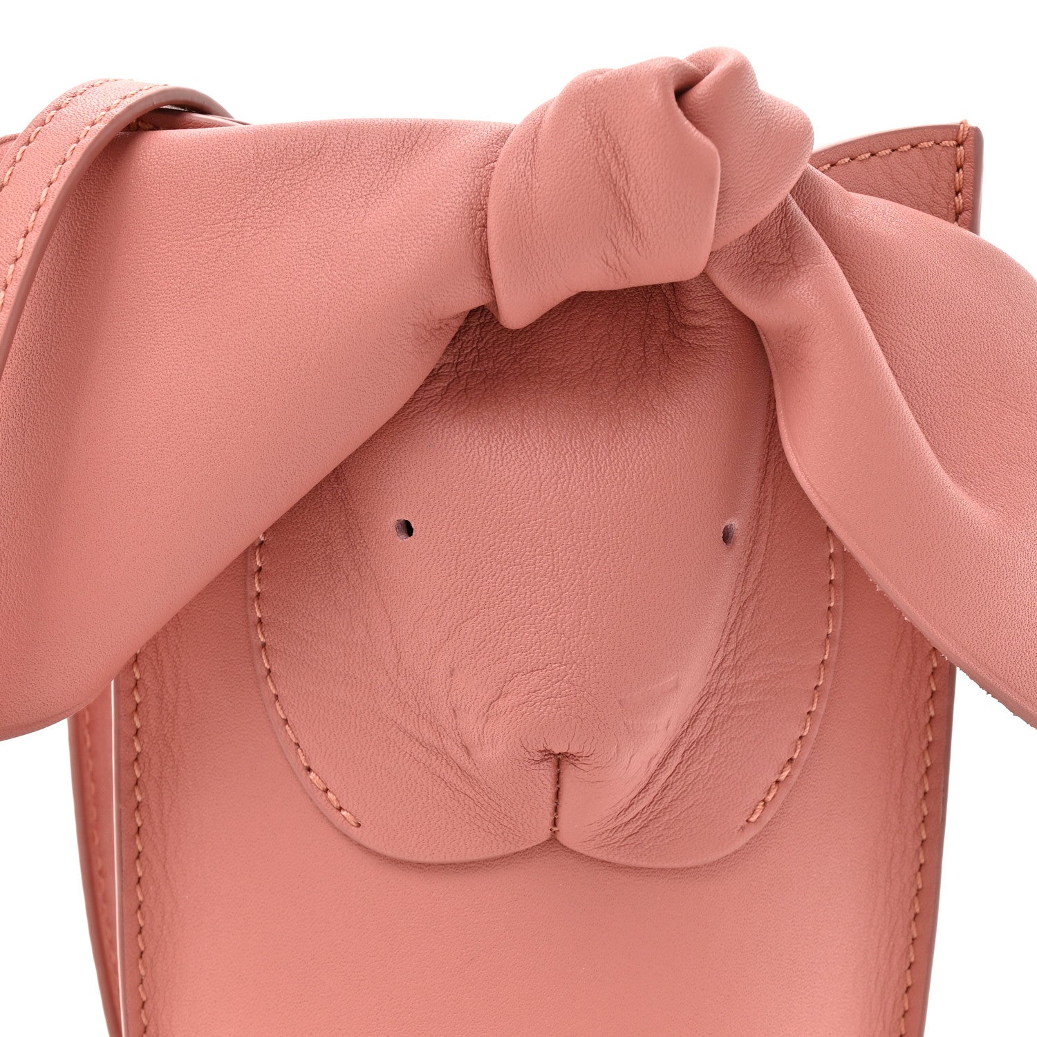 Loewe Calfskin Bunny Pouch Crossbody Bag Peach Bloom 1830426