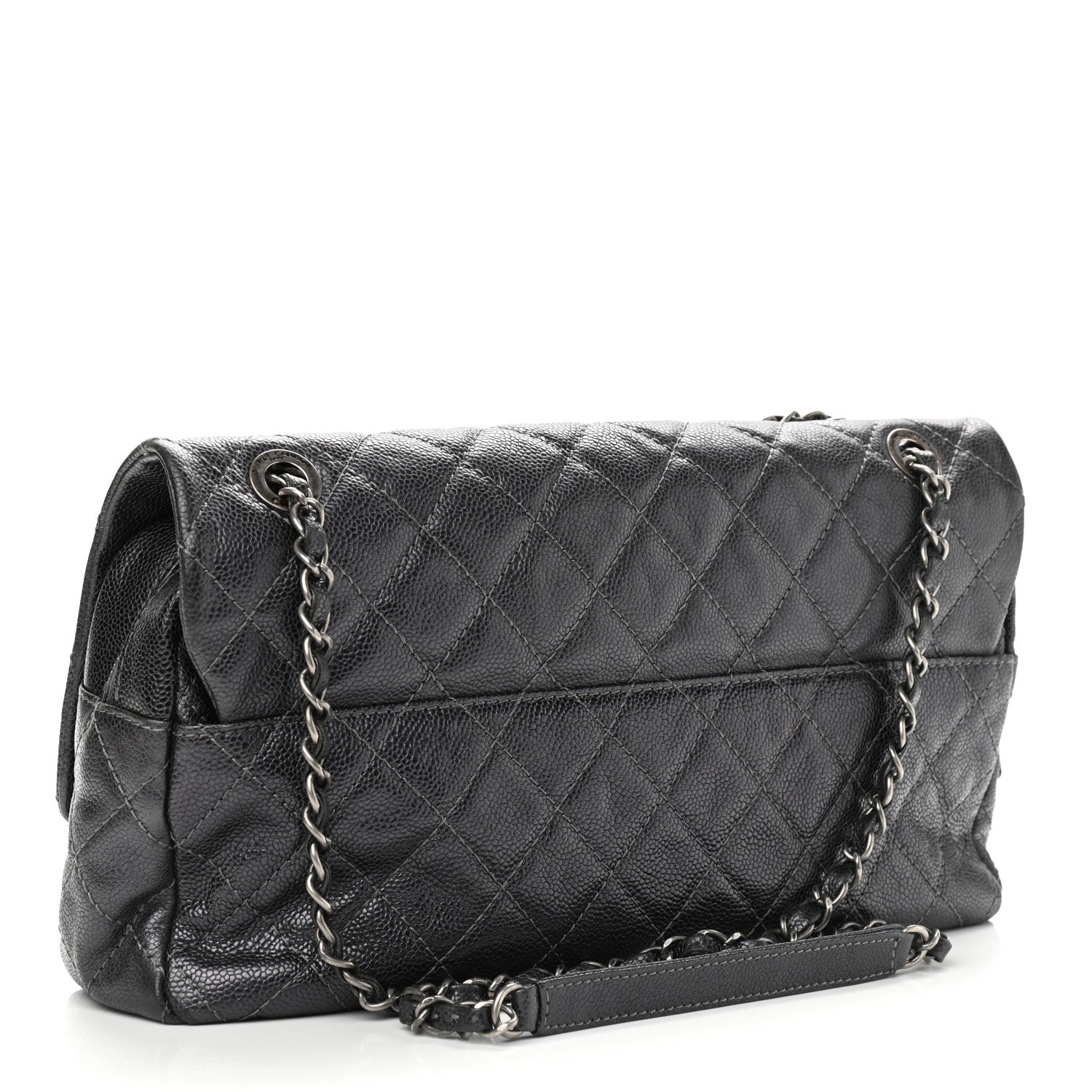 Chanel Iridescent Caviar Quilted Large Chic Flap Grey 2 of 8