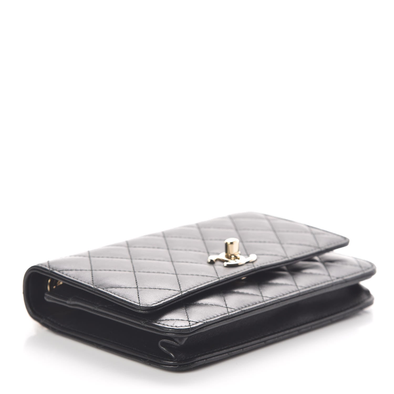Chanel Lambskin Quilted Trendy CC Wallet On Chain WOC Black 4 of 12