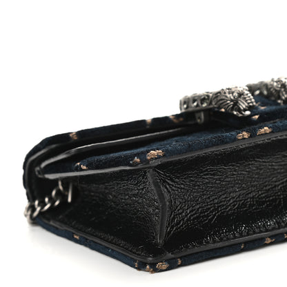 Gucci Velvet GG Monogram Super Mini Dionysus Shoulder Bag Blue Beige Black 7 of 8