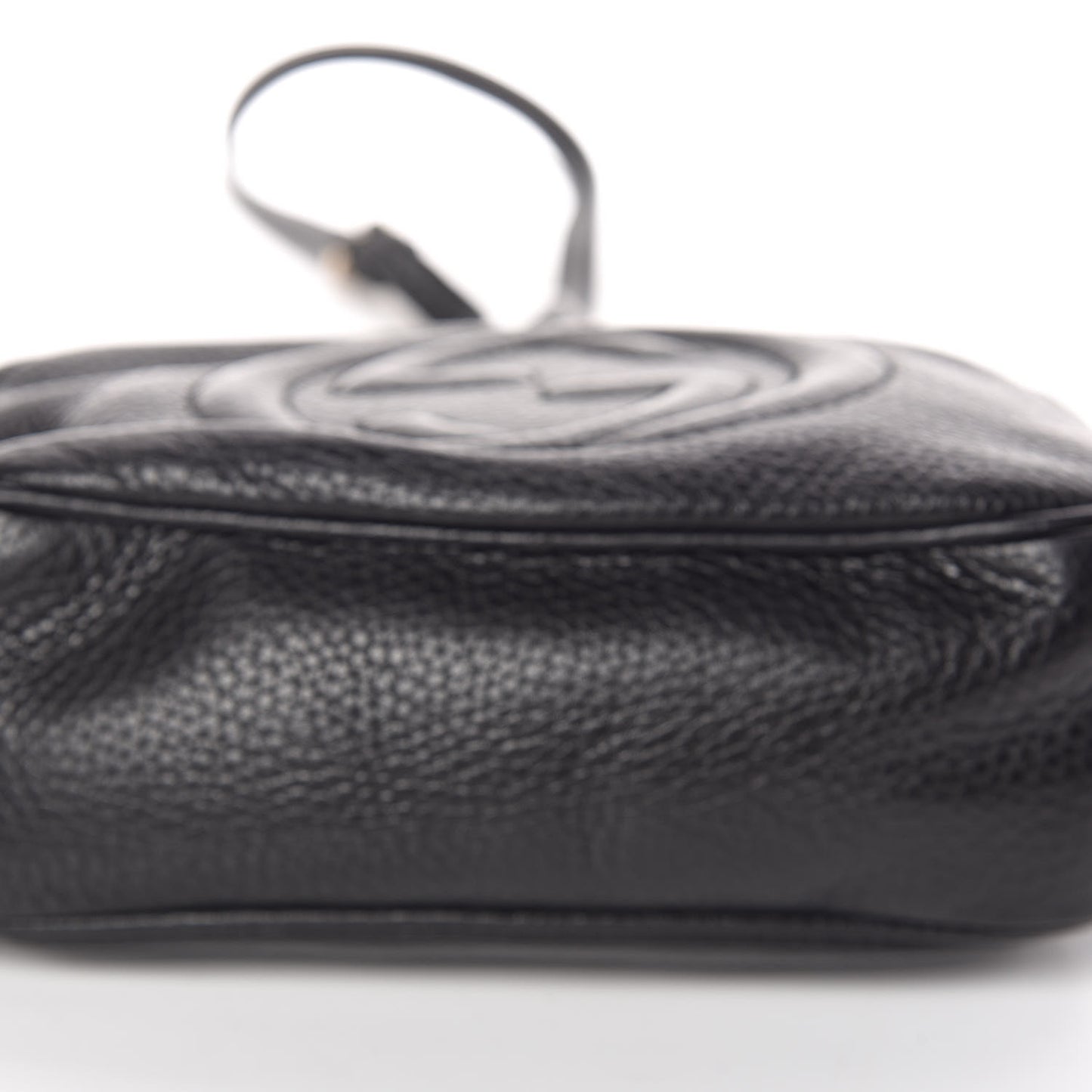 Pebbled Calfskin Small Soho Disco Bag Black