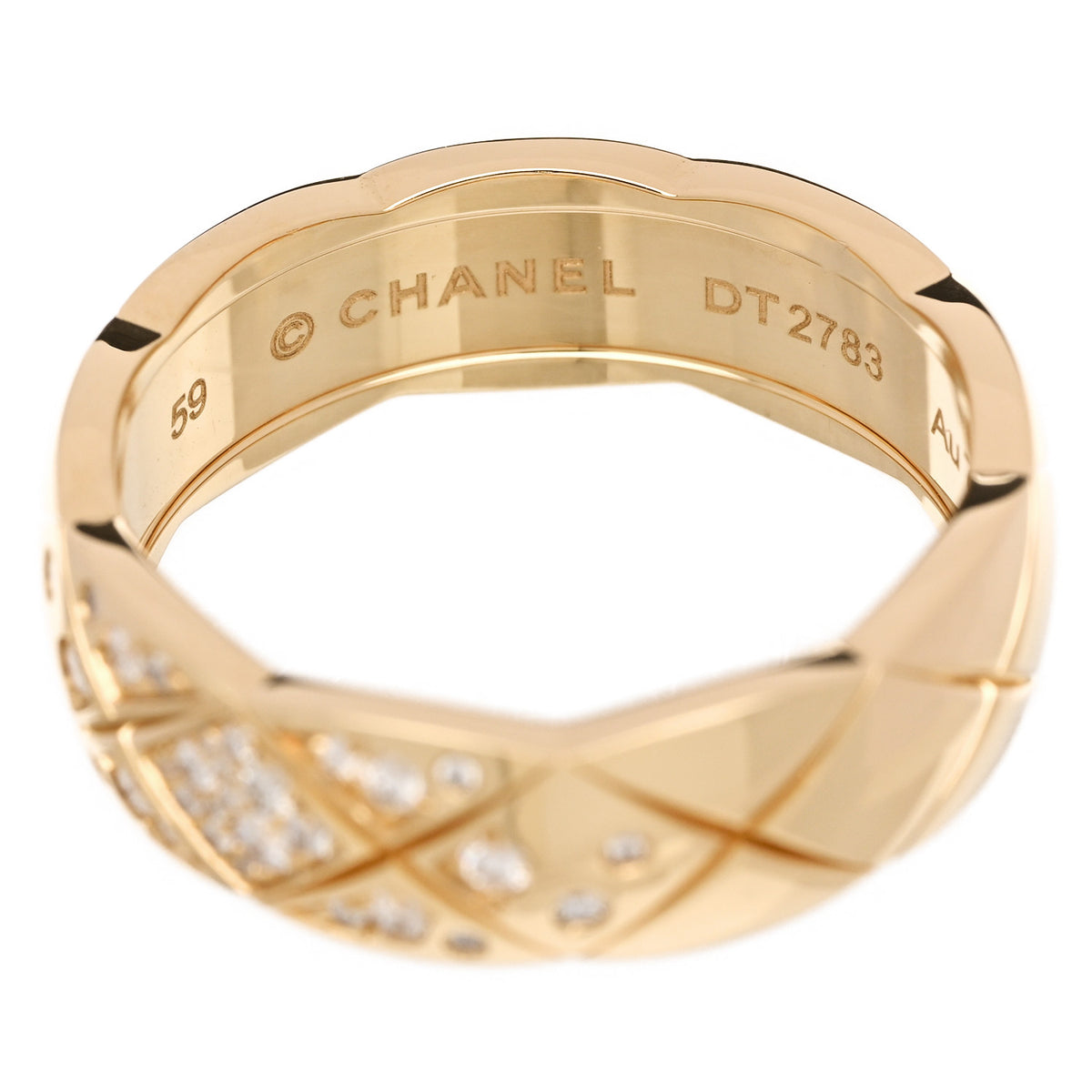 Chanel 18K Yellow Gold Diamond Small Coco Crush Ring 59 8.75 4 of 7