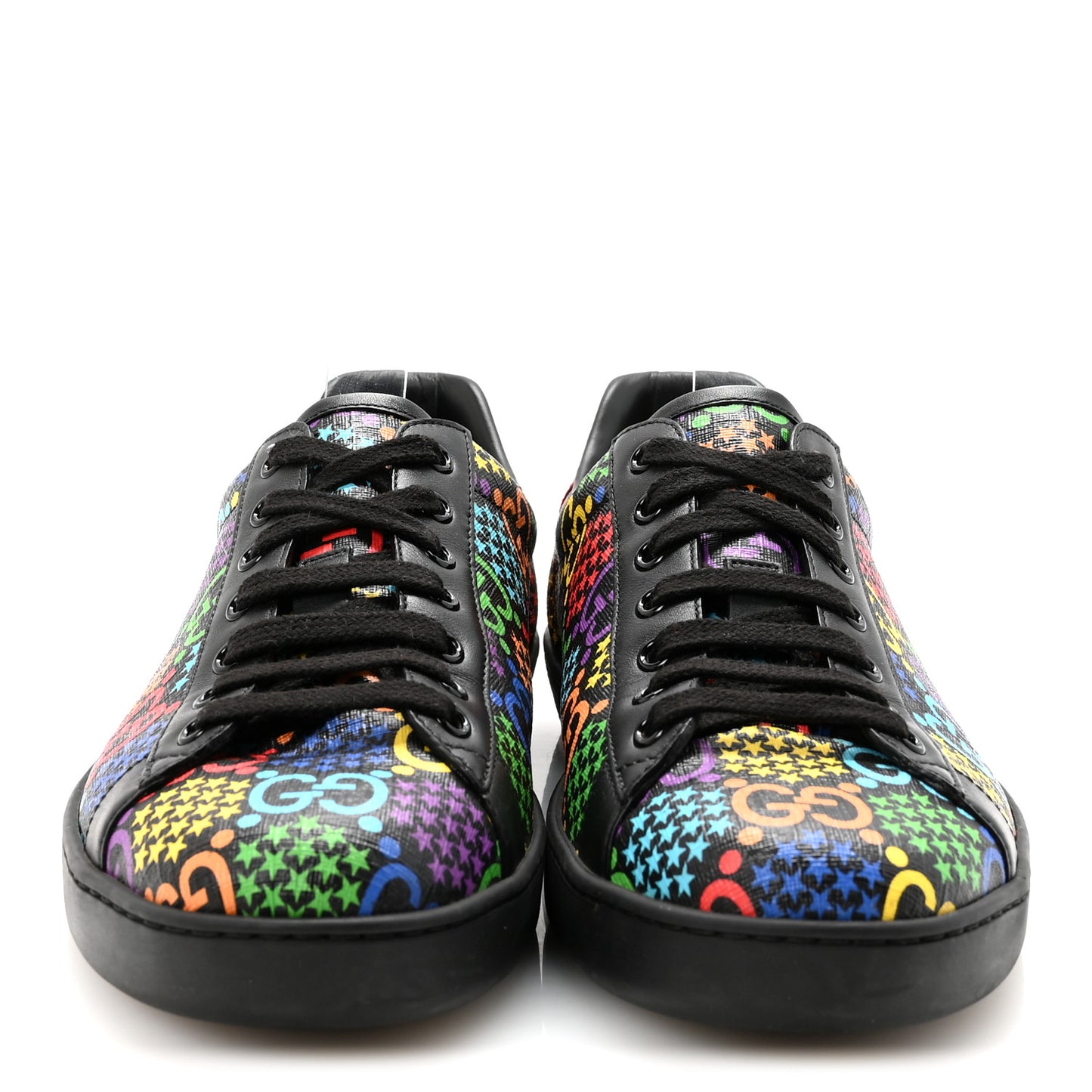 GG Supreme Monogram Psychedelic Mens Ace Sneakers 8.5 Black Multicolor