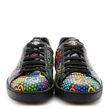 Gucci GG Supreme Monogram Psychedelic Mens Ace Sneakers 8.5 Black Multicolor 3 of 8