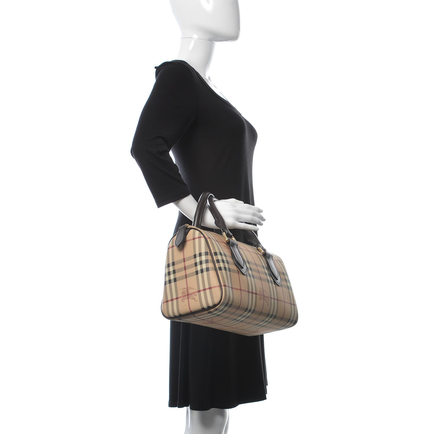 Burberry Haymarket Check Small Chester Bowling Bag Chocolate 2 of 9