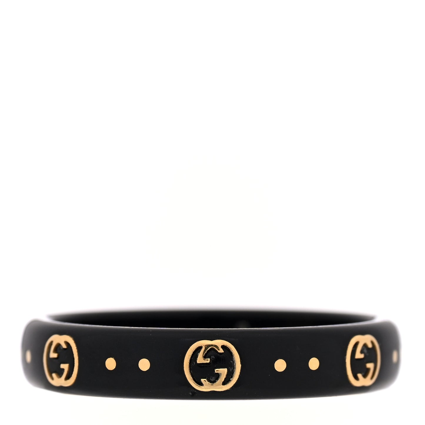 18K Yellow Gold Synthetic Corundum Icon Ring 58 8.25 Black