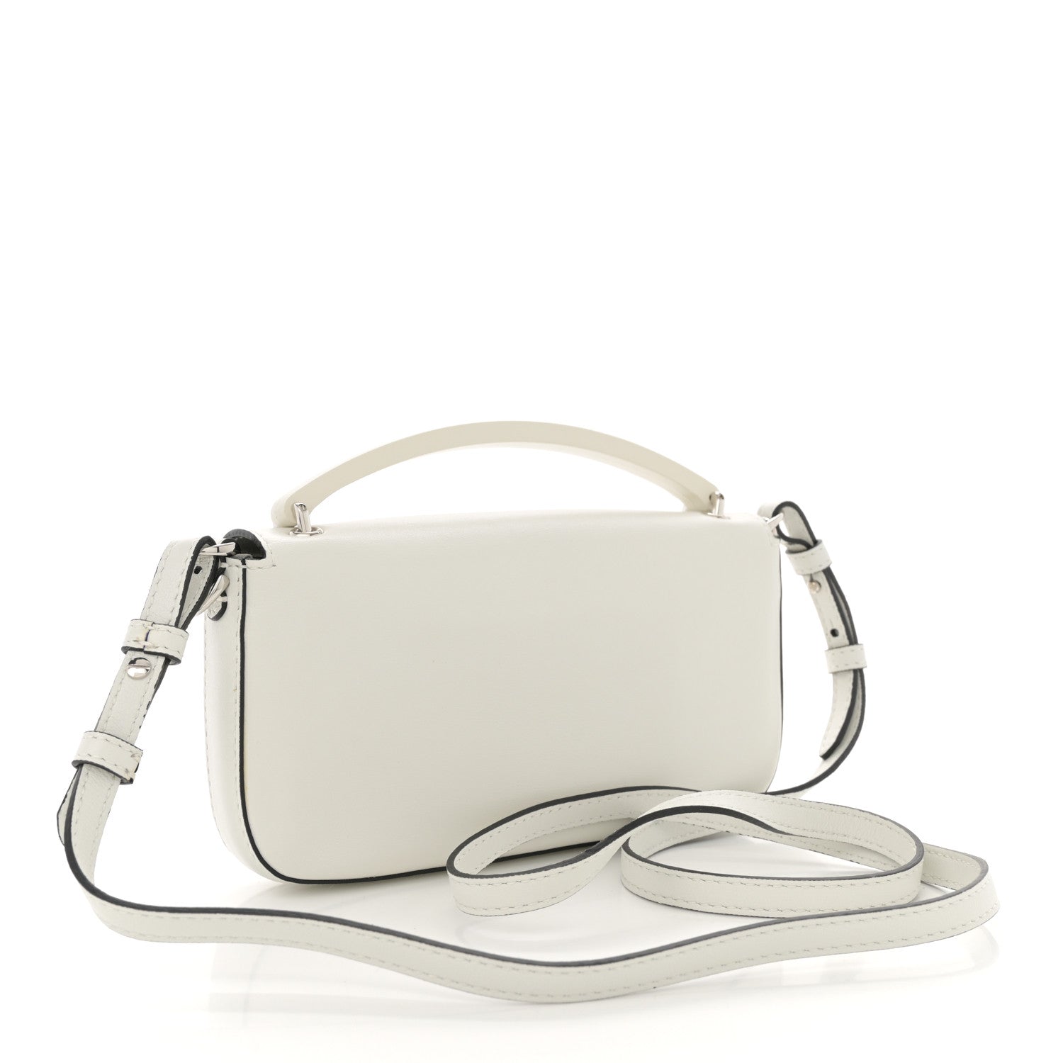 Fendi X MARC JACOBS Nappa Logo Phone Baguette White Black 2 of 10