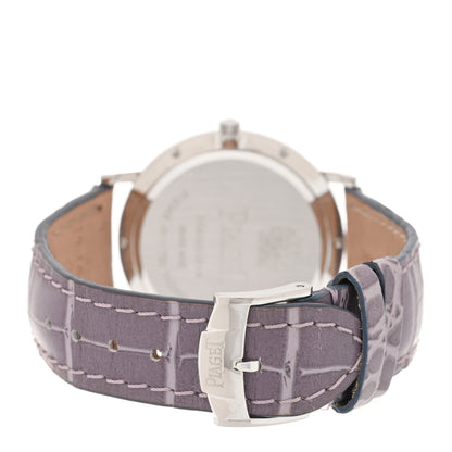 Piaget 18K White Gold Alligator Diamond Bezel Mother of Pearl 34mm Altiplano Manual Winding Watch 6 of 8