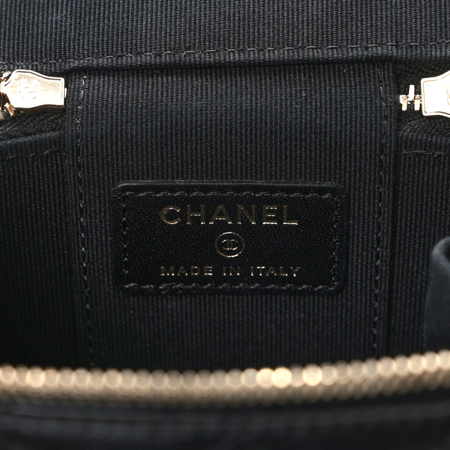 Chanel Lambskin Quilted Top Handle Mini Vanity Case With Chain Black 6 of 9