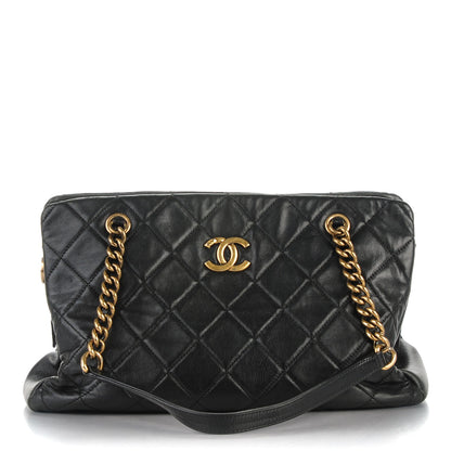 Chanel Calfskin Quilted Small CC Crown Tote Black 1 of 7