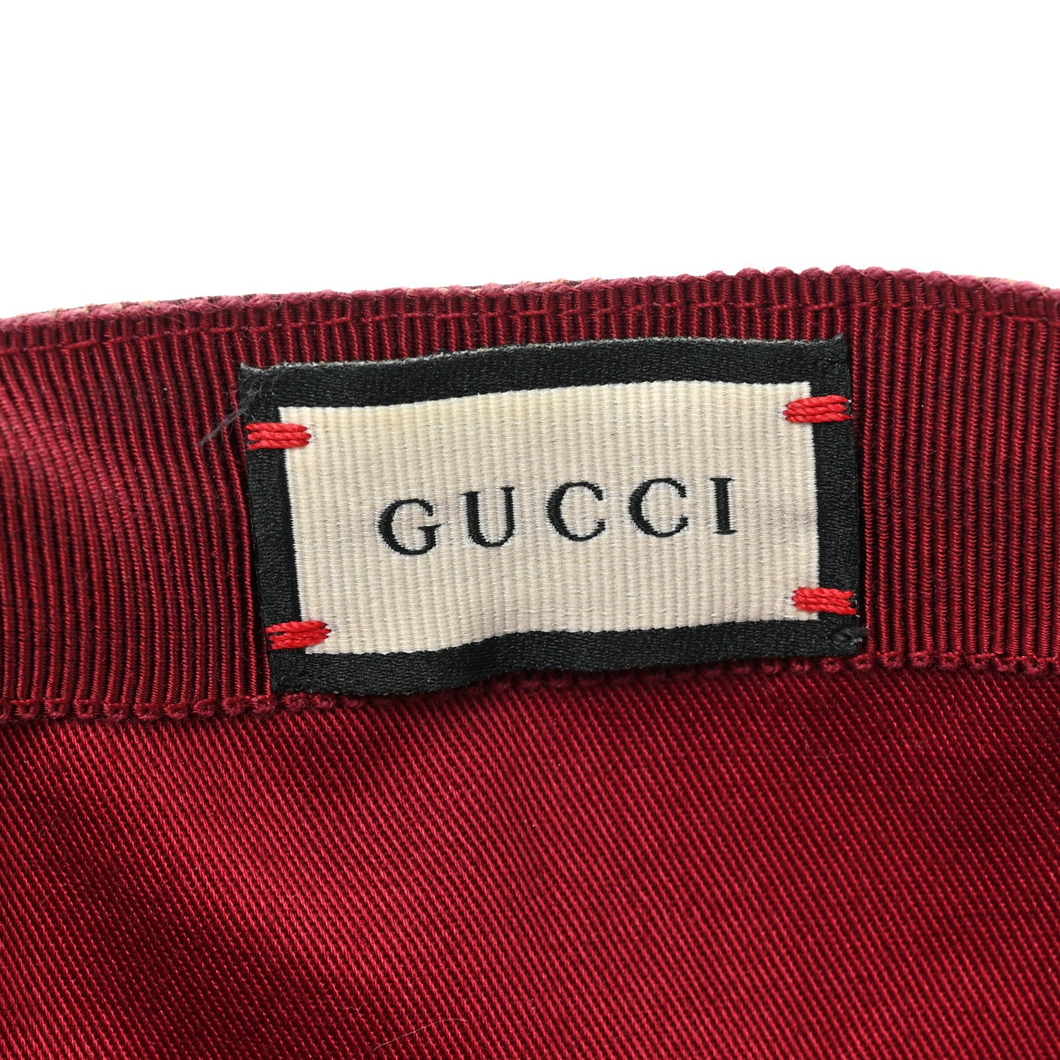 Gucci Monogram Textured Dollar Calfskin Zeno Baseball Hat L Camel Bordeaux 7 of 8