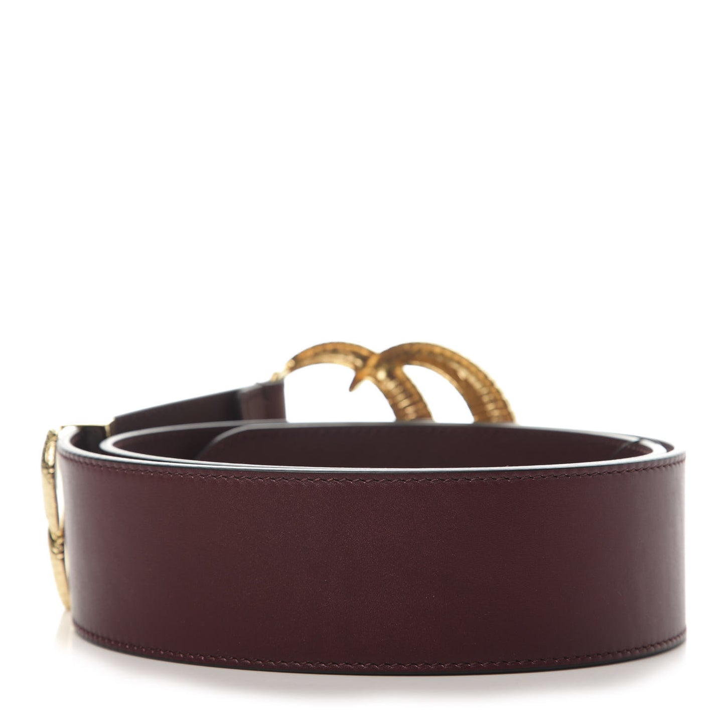 Calfskin Lizard Double G 50mm Belt 85 34 Vintage Bordeaux