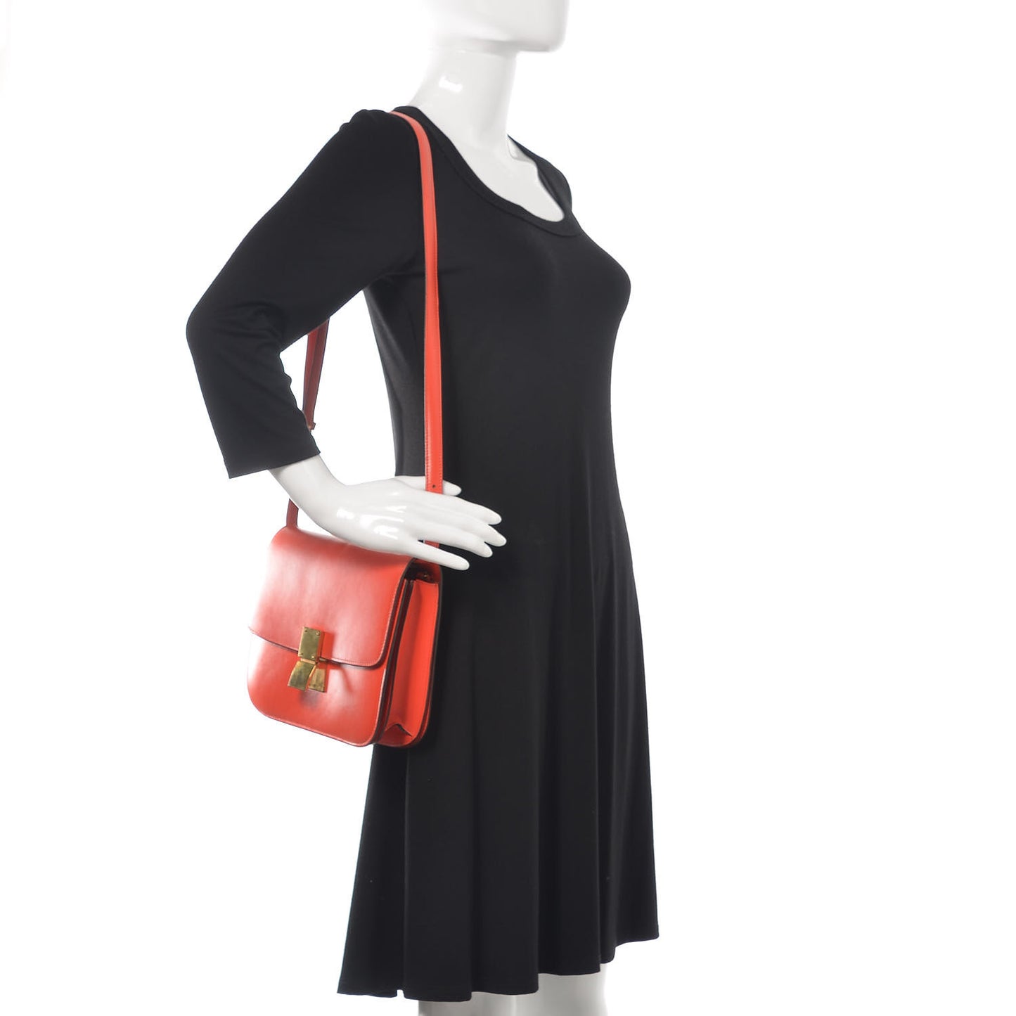 Box Calfskin Medium Classic Box Flap Bag Poppy