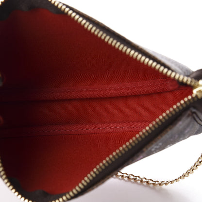Louis Vuitton Damier Ebene 2019 Christmas Animation Mini Pochette Accessories Red 4 of 9