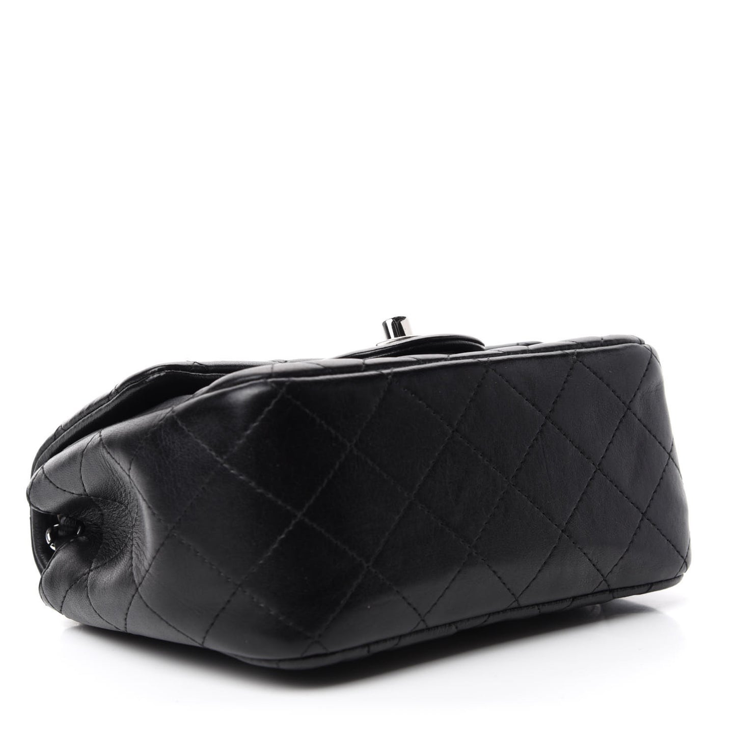 Lambskin Quilted Mini Square Flap Black