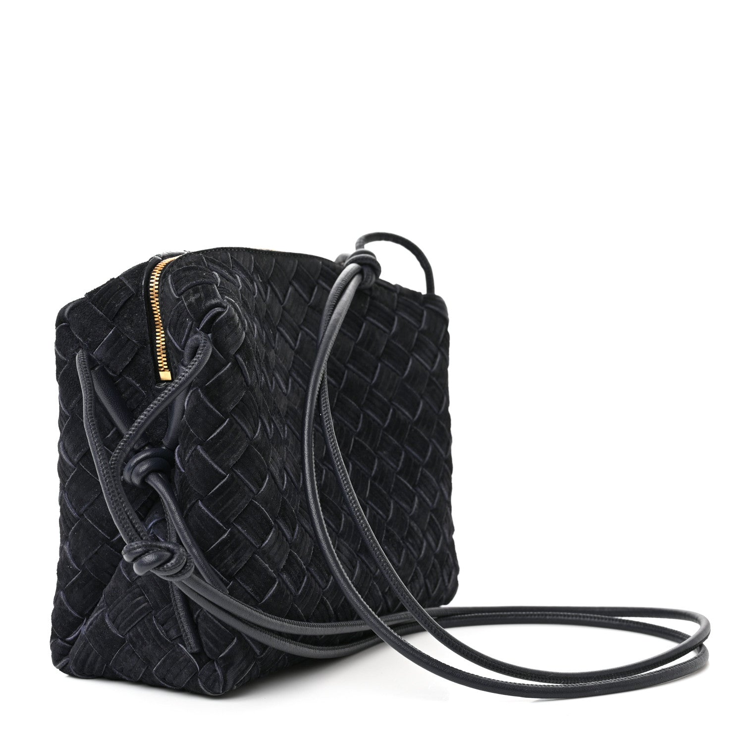 Bottega Veneta Suede Intrecciato Small Loop Camera Bag Space 3 of 11