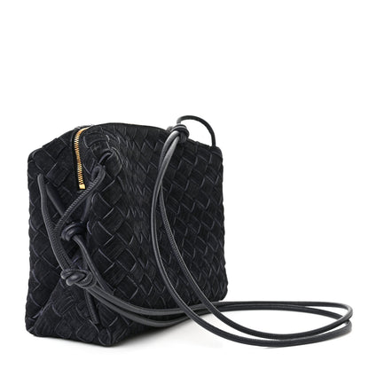 Bottega Veneta Suede Intrecciato Small Loop Camera Bag Space 3 of 11