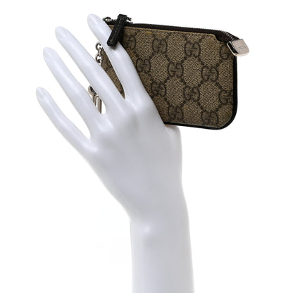 Gucci GG Supreme Monogram Selleria Key Case Beige Ebony Cocoa 2 of 7