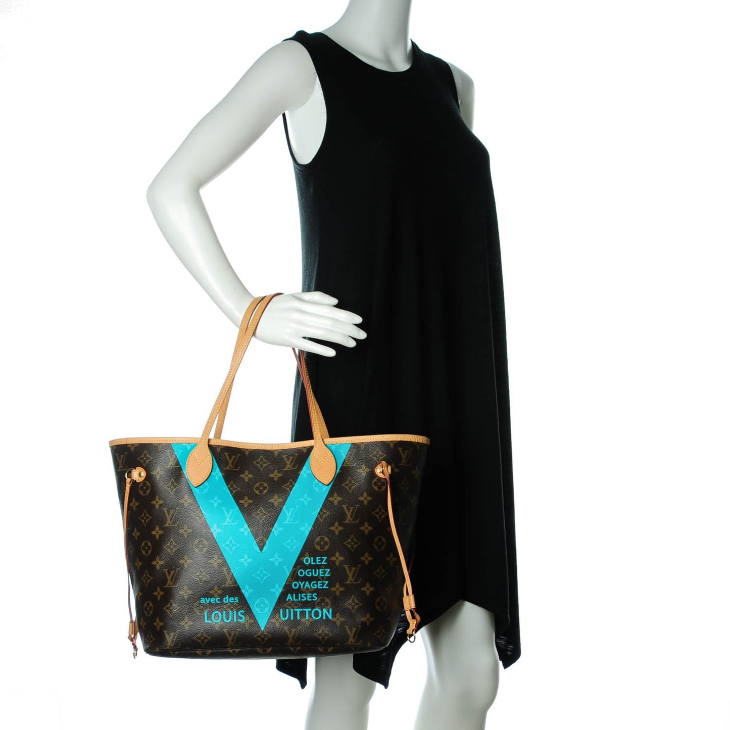 Monogram V Neverfull MM Turquoise
