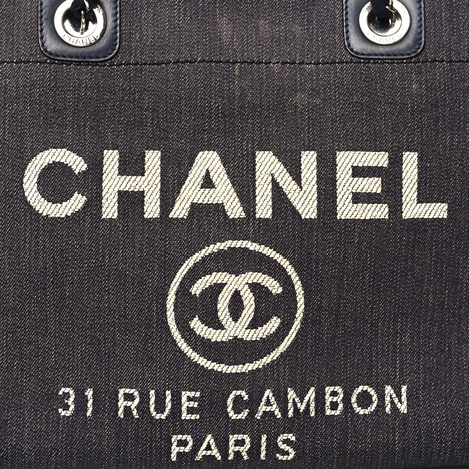 Chanel Denim Small Deauville Tote Dark Blue 8 of 12