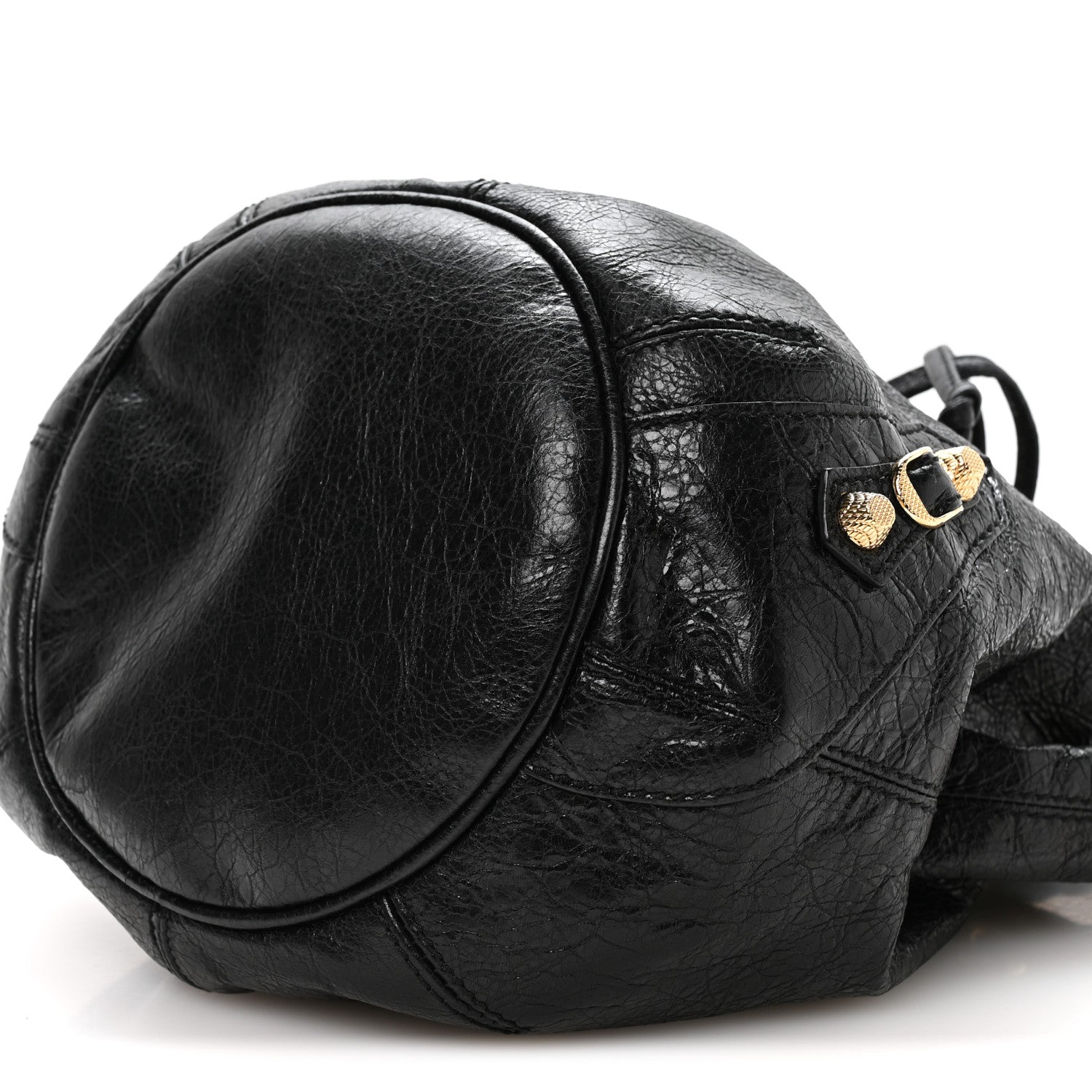 Balenciaga Agneau Giant 12 Gold Hardware Mini Pompon Black 1871591