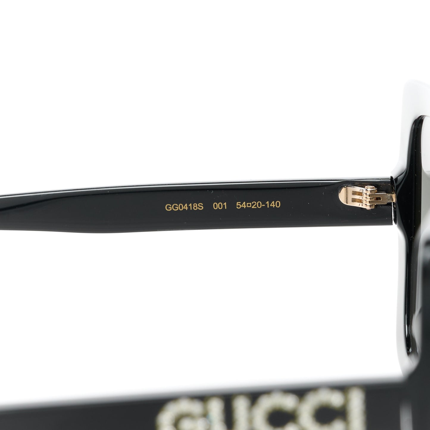 Crystal Square Frame GG Sunglasses GG0418S Black