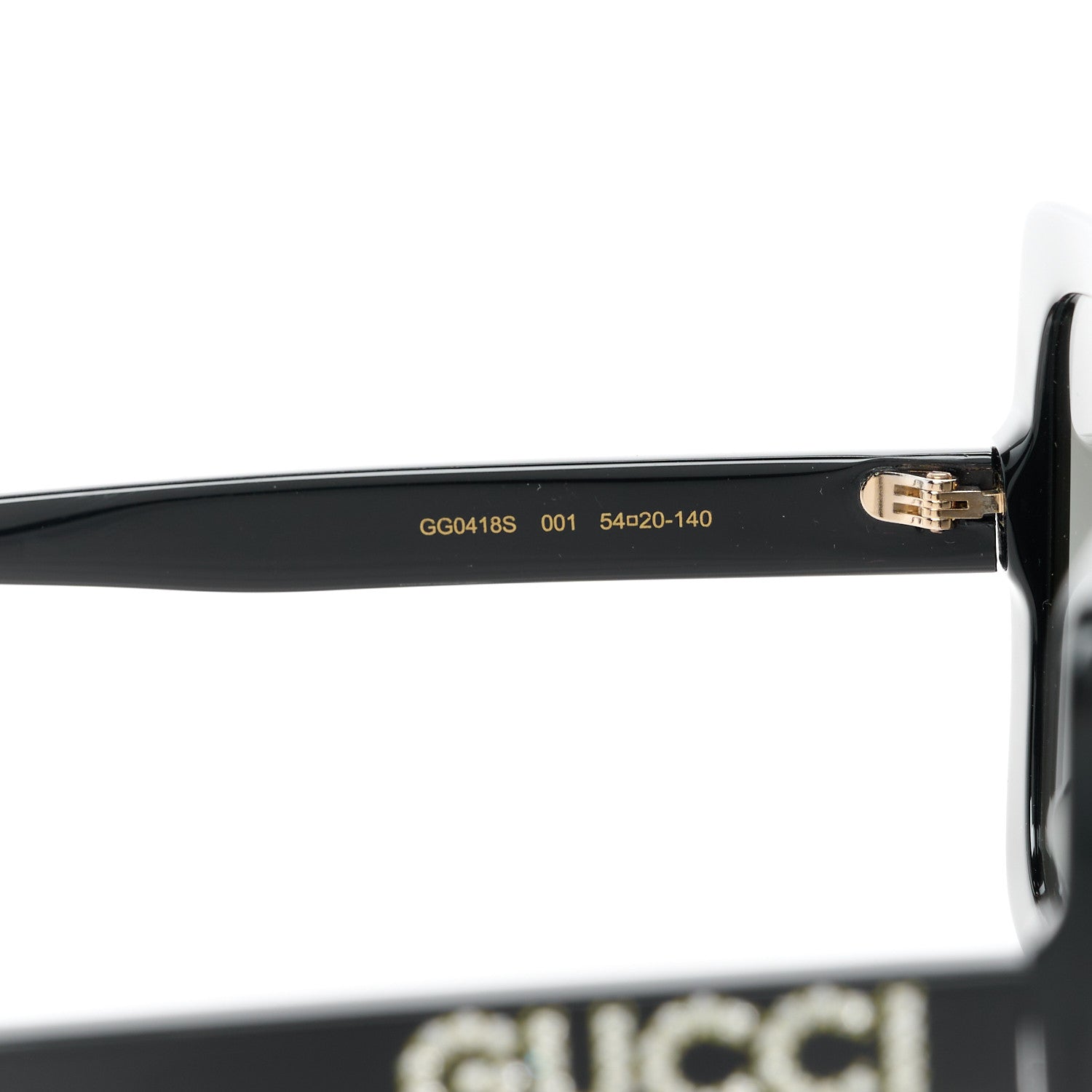 Gucci Crystal Square Frame GG Sunglasses GG0418S Black 6 of 9