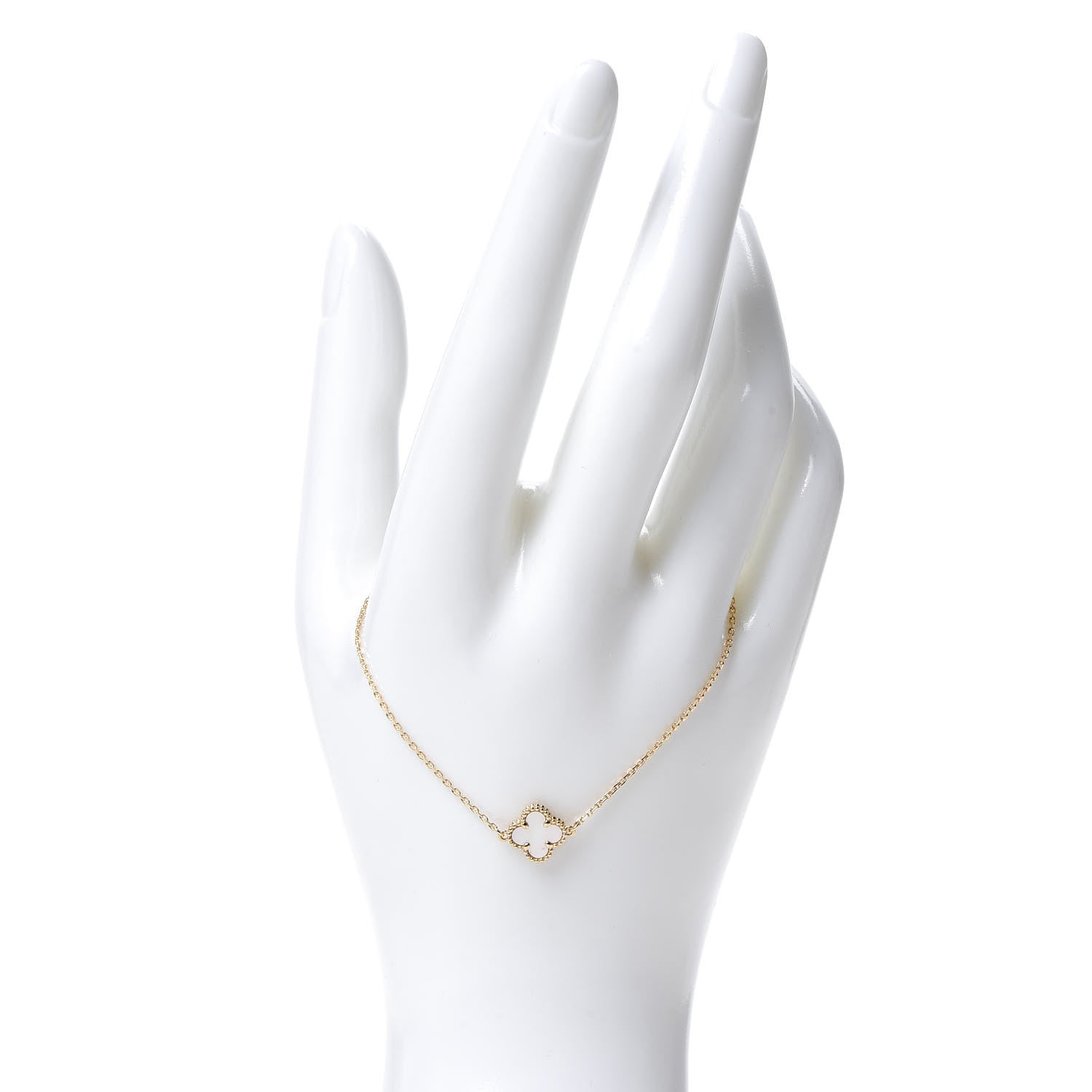 Van Cleef & Arpels 18K Yellow Gold Mother of Pearl Sweet Alhambra Bracelet 2 of 7