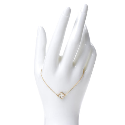 Van Cleef & Arpels 18K Yellow Gold Mother of Pearl Sweet Alhambra Bracelet 2 of 7