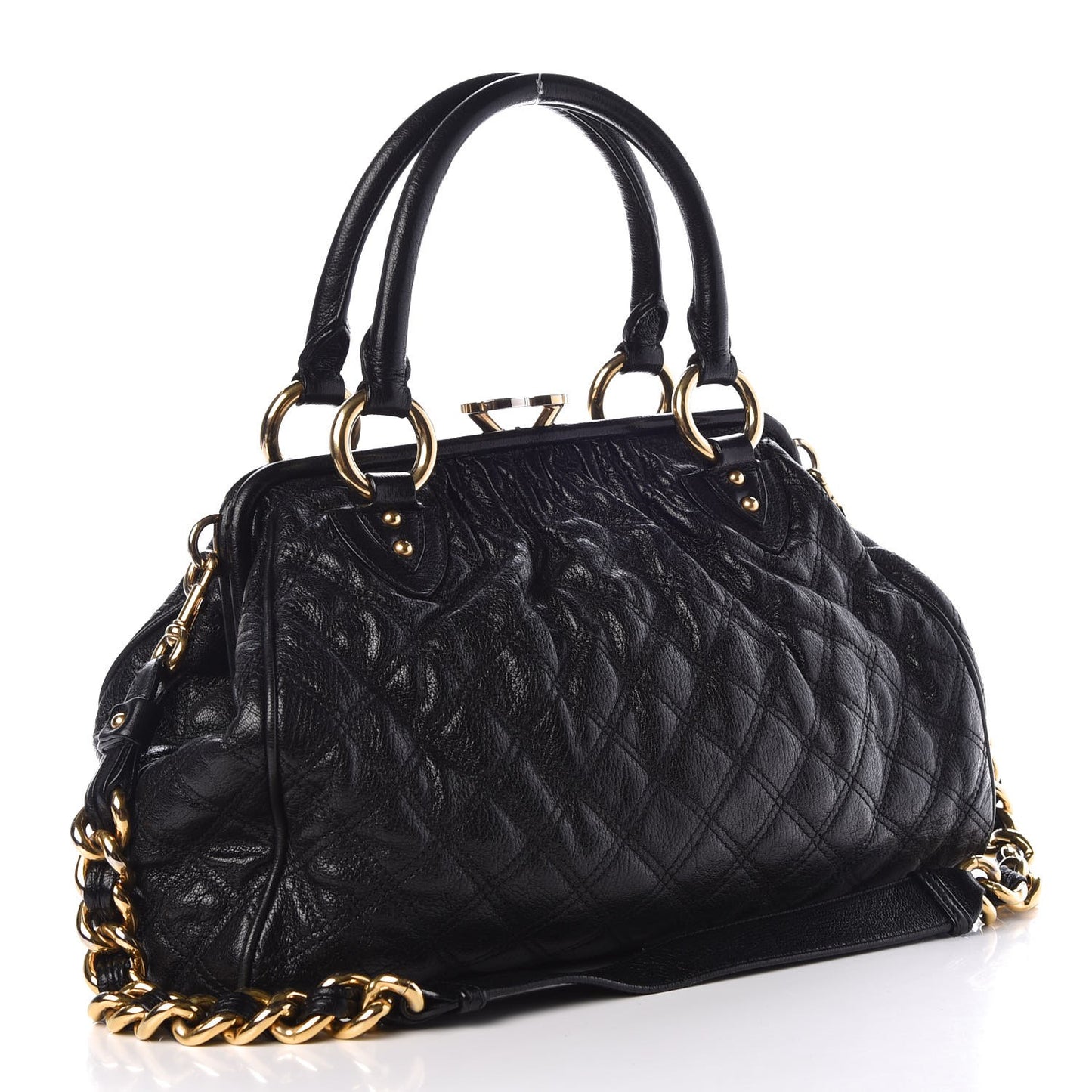 Calfskin Quilted Stam Black
