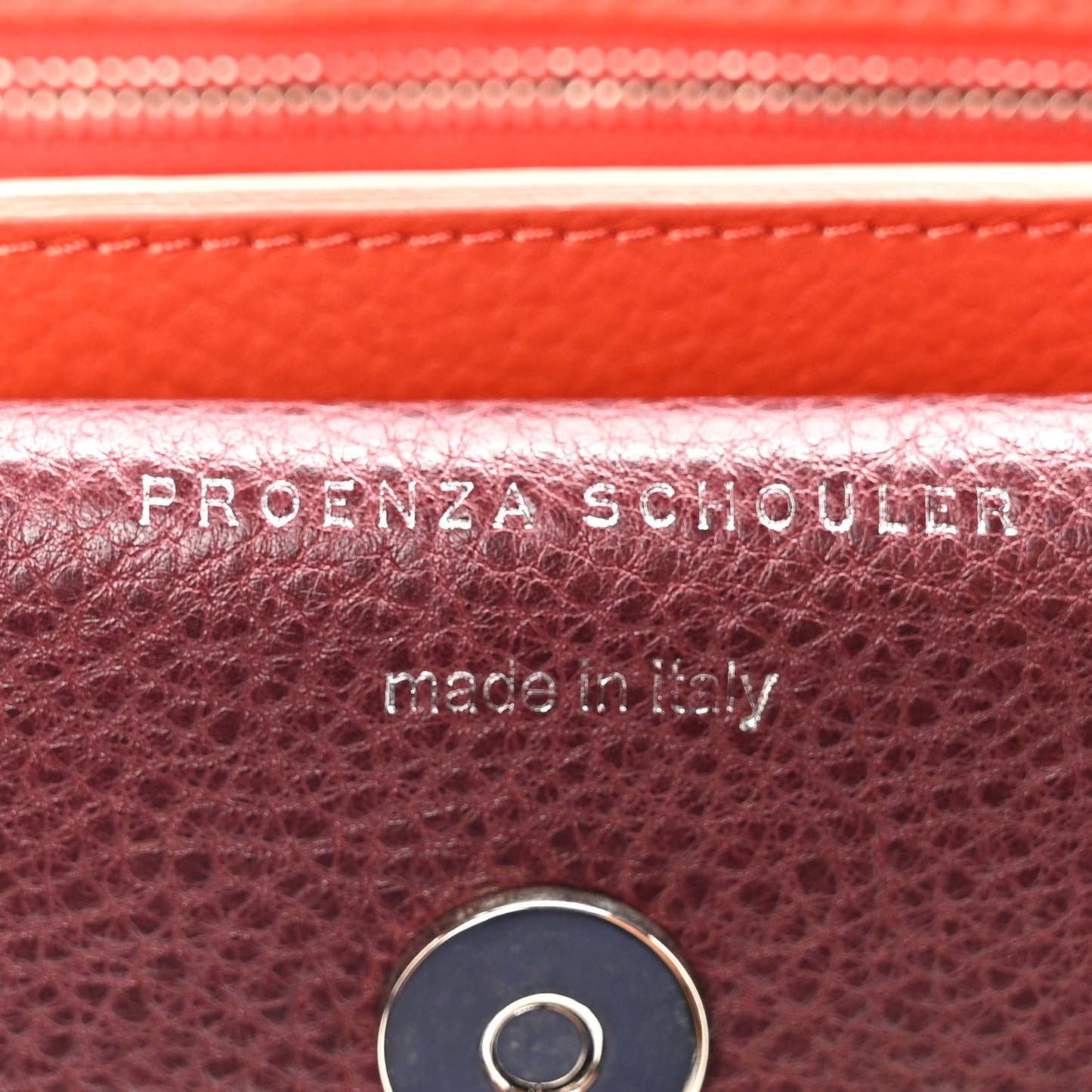 Calfskin Mini PS11 Classic Shoulder Bag Saddle Burgundy Tangerine