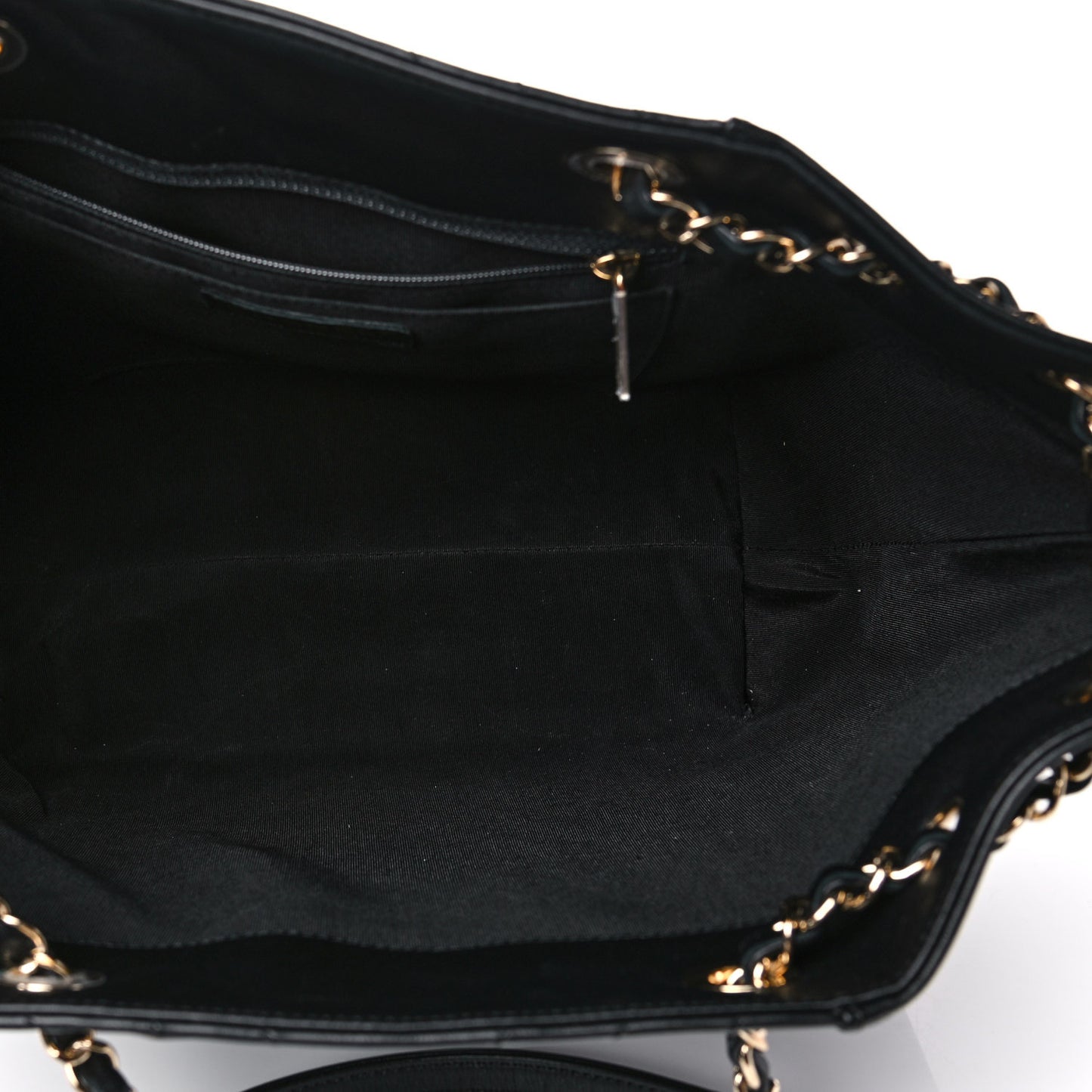 Calfskin Quilted Large Daily Shopping Bag Black
