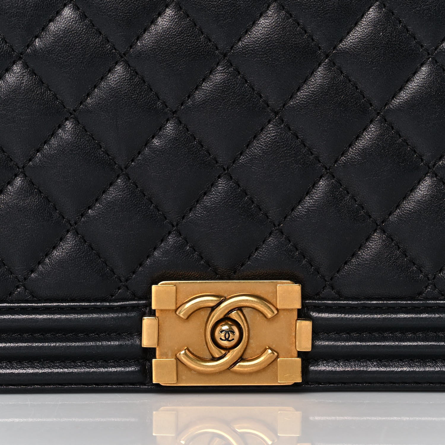 Chanel Lambskin Quilted Boy Flap Clutch Black 8 of 15