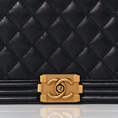 Chanel Lambskin Quilted Boy Flap Clutch Black 8 of 15