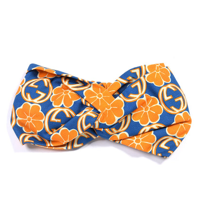 Gucci Cotton Knit Elastic Floral Headband M Sapphire Orange 1 of 3