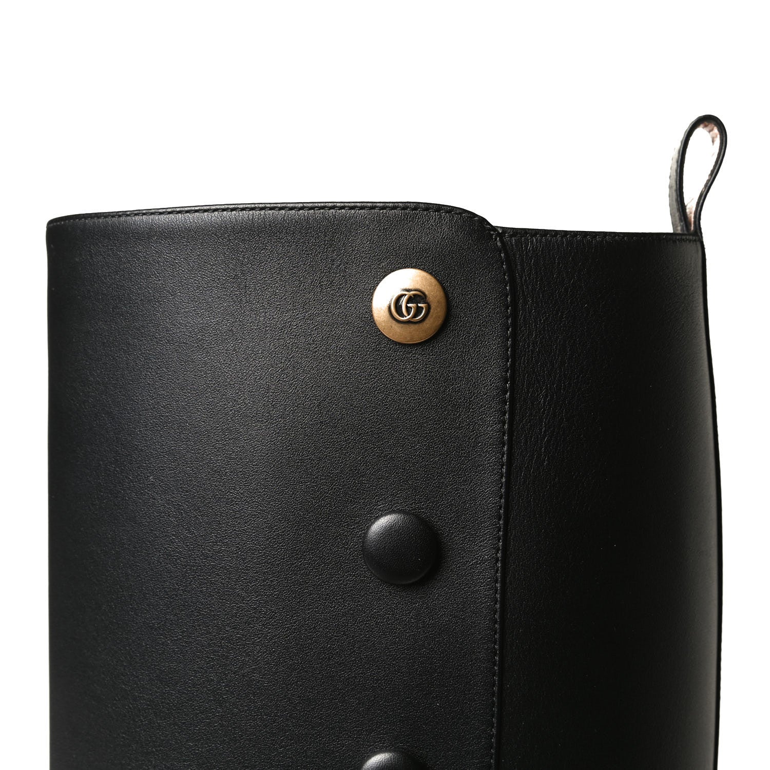 Gucci Calfskin Buttons Lifford Knee High Boots 38 Black 10 of 10