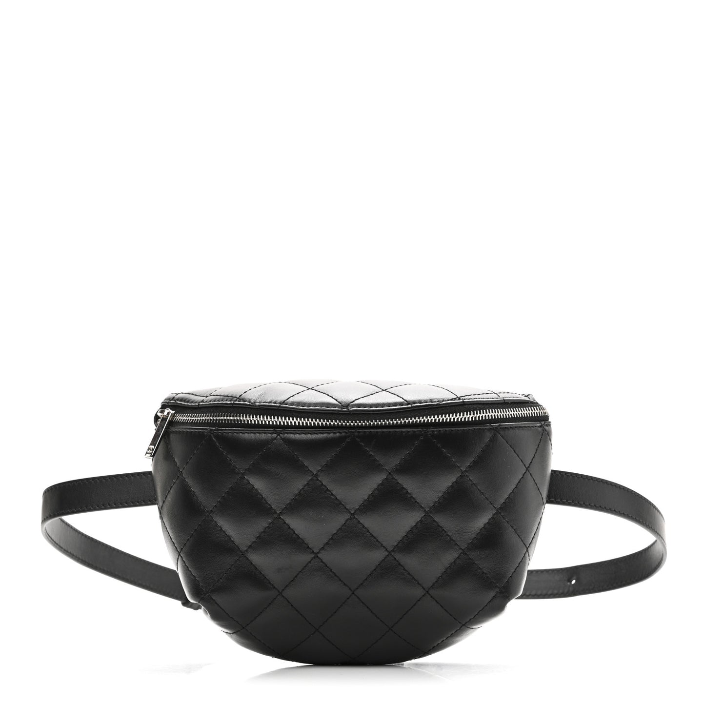 Calfskin Quilted Waist Belt Bag Black