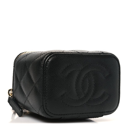 Chanel Caviar Quilted Mini Vanity Case With Chain Black 3 of 10