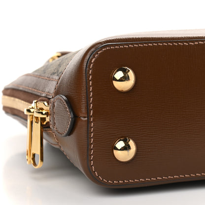 Gucci GG Supreme Monogram Azalea Calfskin Small Horsebit 1955 Top Handle Bag Beige Ebony Brown Sugar 8 of 9