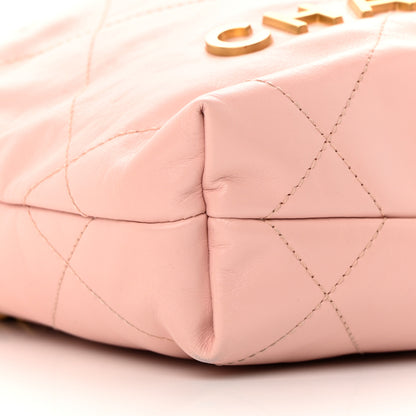 Chanel Shiny Calfskin Quilted Mini Chanel 22 Rose Clair 9 of 12