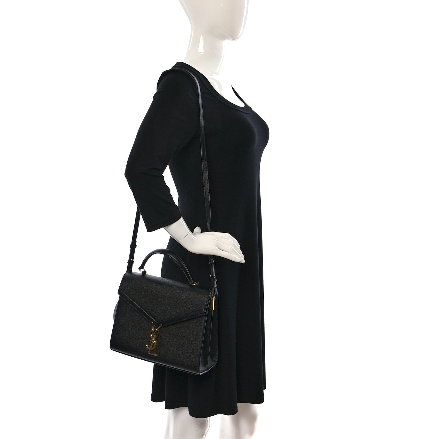 Grain de Poudre Medium Classic Monogram Cassandra Top Handle Black