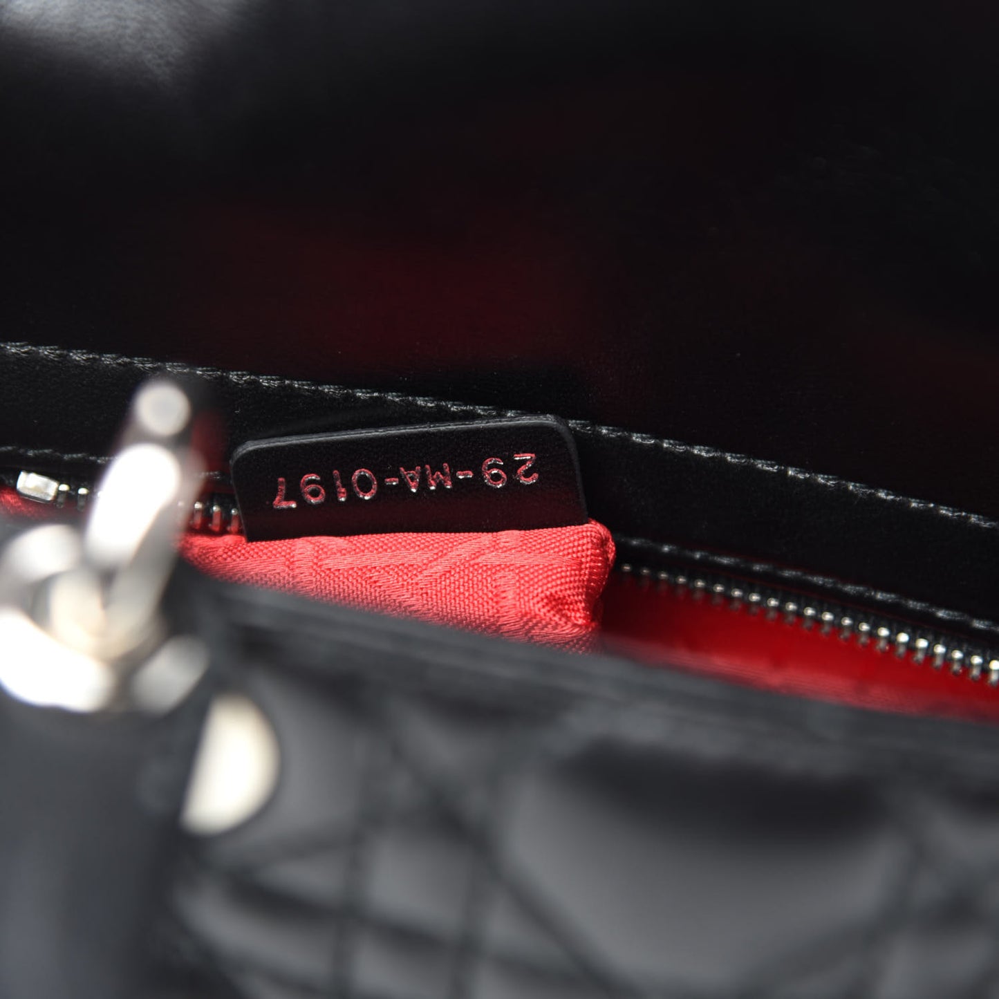 Lambskin Cannage Small Lucky Badges My Lady Dior Black