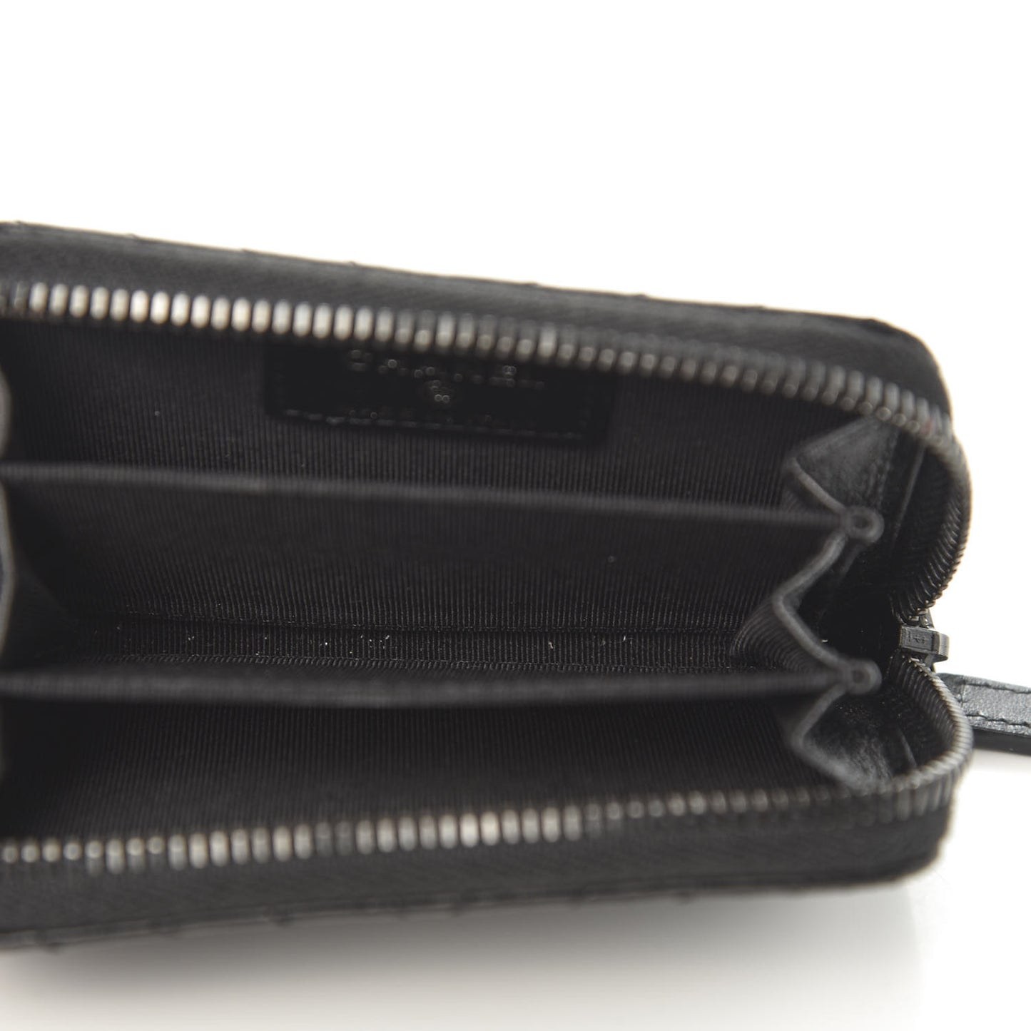 Lambskin Chevron Quilted Zip Around Coin Purse So Black