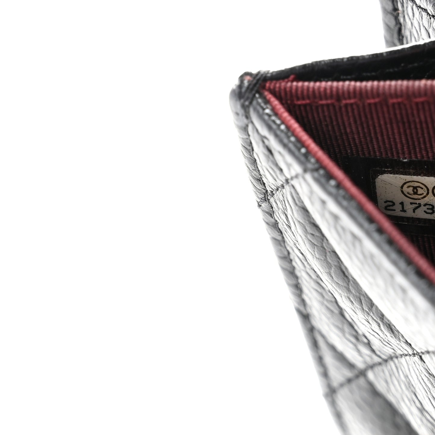 Caviar Quilted Flap Card Holder Wallet Black