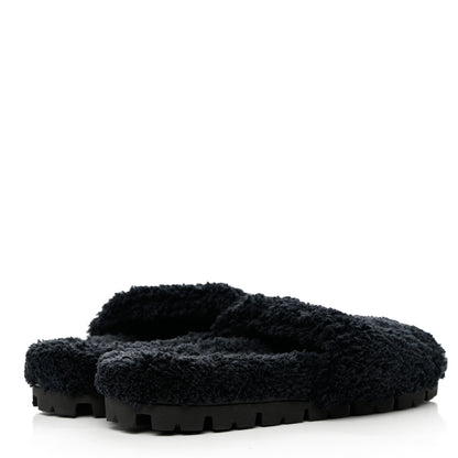 Prada Terry Cloth Logo 20mm Slide Sandals 38 Black White 4 of 8