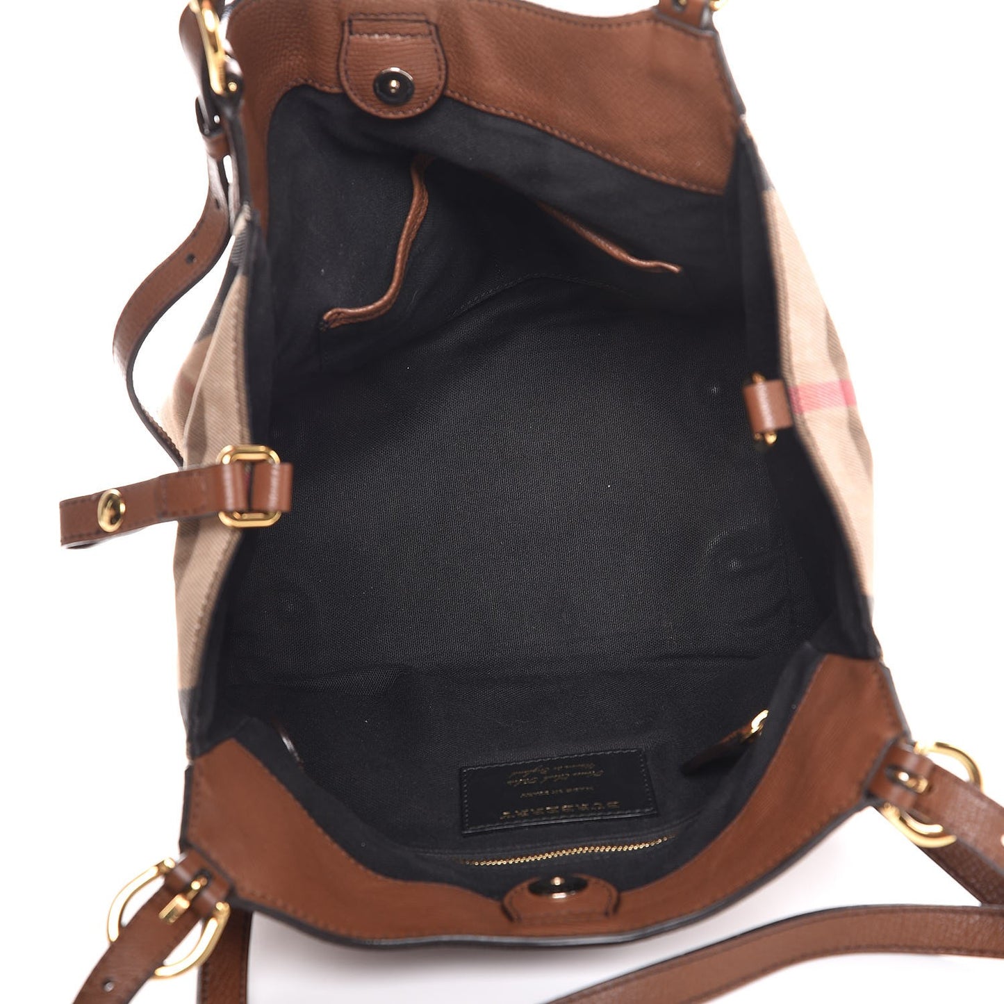 Grainy Calfskin House Check Small Canterbury Tote Tan