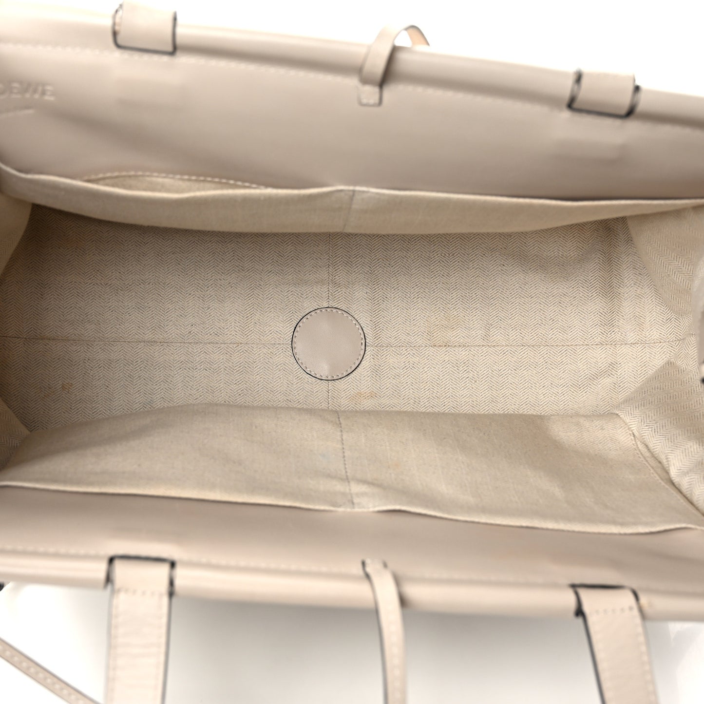 Soft Grained Calfskin Medium Cushion Tote Light Oat